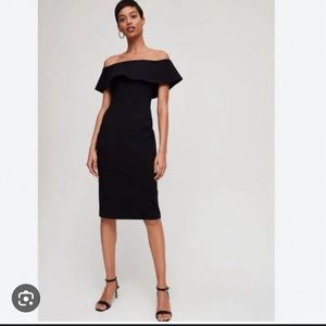 Brand new with tags black Babaton off the shoulder dress - size 00